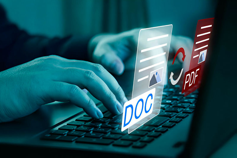 Exportação de documentos em Word e PDF